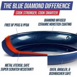 Blue Diamond Pan Cookware Diamond-Infused Ceramic Nonstick Cookware 10-Piece Pots and Pans Set, PFAS-Free, Dishwasher Safe, Oven Safe, Blue