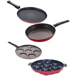 Nirlon Kitchenware Pots and Pan 3 Layer Superior Coating Combo Set of 4 Pieces (2.6mm_FT11_TP_AP(7)_UP7)