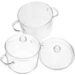 ERINGOGO 2Pcs Soup Pot Glass Cooking Pot high Borosilicate Glass stew Pot Induction Griddle pan Korean cookware Clear Glass pots for Cooking on Induction Pot Glass Pot with lid kitchenware