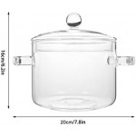 ERINGOGO 2Pcs Soup Pot Glass Cooking Pot high Borosilicate Glass stew Pot Induction Griddle pan Korean cookware Clear Glass pots for Cooking on Induction Pot Glass Pot with lid kitchenware