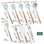 Silicone Cooking Utensils 9PCS/Set Silicone Cooking Utensils Kitchenware Blue Kitchen Tool (Storage Bucket Not Included)