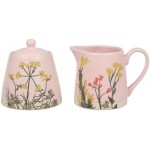 Cookspire - Elegant and Modern Pink Sugar Bowl and Creamer Set for Tea and Coffee Bar, Sugar Container with Lid, Cute Kitchen Accessories, Ideal Gift for any occasion