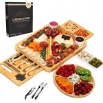 Unique Cheese Board Birthday Gifts for Women Perfect as Wedding, Anniversary, or Housewarming Present for Couples - Charcuterie Board with Knife Set - Serving Platter Tray for Wife Mum Her