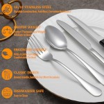 24 Pcs Silverware Set with Steak Knives Service for 4,Stainless Steel Flatware Set,Mirror Polished Cutlery Utensil Set,Home Kitchen Eating Tableware Set,Include Fork Knife Spoon Set,Dishwasher Safe