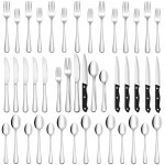 SHEUMNT 48-Piece Silverware Set, Mirror Polished Flatware Set for 8, Food-Grade Stainless Steel Cutlery Set, Includes Spoons Forks Knives, Kitchen Cutlery for Home Office Restaurant Hotel