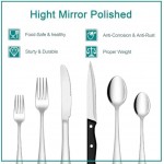 SHEUMNT 48-Piece Silverware Set, Mirror Polished Flatware Set for 8, Food-Grade Stainless Steel Cutlery Set, Includes Spoons Forks Knives, Kitchen Cutlery for Home Office Restaurant Hotel