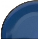 Gibson Home 109536.16R Reactive Stoneware Soho Round Dinnerware Set, Blue, 16 Piece