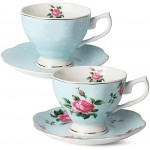 BTäT- Floral Tea Set, Tea cups (8oz), Tea Pot (38oz), Creamer and Sugar Set, Gift box, China Tea Set, Tea Sets for Women, Tea Cups and Saucer Set, Tea Set for Adults, 4 Tea Cups Set, Porcelain Tea Set