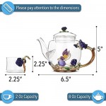 BTaT- Small Glass Tea Set, 2 Fancy Cups, Tea Pot Glass, Tea Kettle Set, Tea Pot, Glass Teapot, Tea Set for Adults, Glass Tea Kettle, Glass Tea Cup, Pretty Tea Cup, Teapot