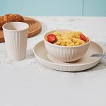 HXYPN 18pcs Wheat Straw Dinnerware Sets Unbreakable Reusable Dinnerware Set Kitchen Cups Plates and Bowls Sets Dishwasher Microwave Safe Plates