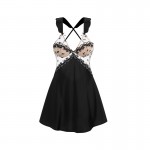 Guiruo Brand Sexy Lace Perspective Temptation Ruffled Nightwear Chest Cushion Suspended Dress Women's Home Fur Set 1918