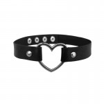 Guiruo New Fun Underwear Black PU Peach Heart Heart Collar Women's Neckband Collar Necklace Replacement P6