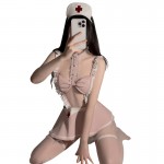 Guiruo Fun Lingerie Hot Lacing COS Female Nurse Dress Sweet and Tempting Role Playing Uniform Set 2527