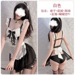 Guiruo Fun Lingerie Sexy Backless Chiffon Perspective Attractive Maid Maid Bed Uniform Set Issued on behalf of 178