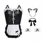 Guiruo Fun Lingerie Sexy Backless Temptation No Take Off Cat Girl Role Playing Belly Bag Uniform Fury Set 2760