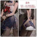 Guiruo Fun Lingerie Pure Girl Student Dress Mesh Perspective Sexy and Cute Waist Hot Uniform Set 3629