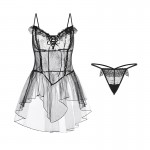 Guiruo Fun Lingerie Sexy Mesh Perspective Temptation Nightwear Strap Puff Skirt Home Fur Set Issued on behalf of 1721