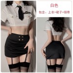 Guiruo Fun Lingerie Sexy Open Waist Temptation Wrap Hip Short Skirt Professional Dress Female Police Flight Attendant Uniform Furious Set 1631