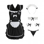 Guiruo Fun Underwear Sexy Lace up Laurie Apron Open Back Servant Role Playing Uniform Set Issued on behalf of 1733