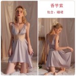 Qiruo Autumn and Winter New Solid Color Nightwear Robe Comfortable and Sweet Hanging Sleepwear Loose Women's Home Furnishing Set 2413