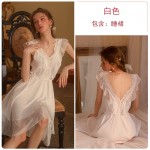 Guiruo Brand Sexy Sleeping Dress Open Back Women's Suspended Sleeping Dress Casual, Comfortable, Breathable, Deep V Home Suit Set 2555