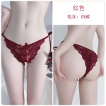 Guiruo Fun Lingerie Women's Sexy and Sweet Lace Open Crotch Lace Free from temptation Perspective Underwear Foreign Trade 1154