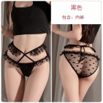 Guiruo Fun Underwear Female Lace Mesh Transparent Sexy Hot Lace Strap Low Waist Temptation Wave Dot Triangle Pants 2436