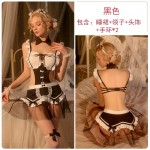 Guiruo Fun Lingerie Sexy and Cute Japanese Maid Uniform Temptation Mesh Skirt Hem One Piece Uniform Set 2757