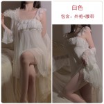 Guiruo Summer Sweet Lace Mesh Princess Style Sexy Backless Lightweight One Line Neck Home Furnishing Set P2086