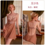 Guiruo Fun Underwear Sexy Pure Desire Small Chest Pajama Chest Cushion Steel Ring Gathering Sling Sleeping Dress Uniform Set 1925