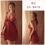 Guiruo Brand Sexy Long sleeved Nightgown Seduction Lace Suspended Nightgown Women's Home Furnishing Set One Piece Replacement 245