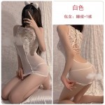 Guiruo Fun Lingerie Sexy Mesh Perspective Attractive Steel Ring Gathering Hip Skirt Women's Uniform Set Issued on behalf of 898