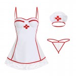 Guiruo Fun Lingerie Sexy Lace Perspective Attraction Plus Chest Cushion Nurse Dress Professional Dress Uniform Fury Set 1828