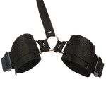 SM leather back cuffs, binding straps, backhand mouth stuffed adult sex toys, couple flirtatious toys wholesale