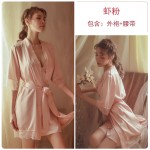 Guiruo Brand Sexy Long sleeved Nightgown Seduction Lace Suspended Nightgown Women's Home Furnishing Set One Piece Replacement 245