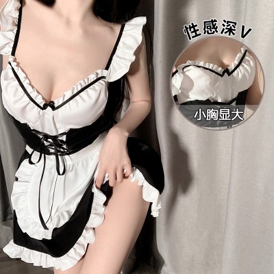 Guiruo Fun Lingerie Sexy Women's Uniforms Passionate Charm Temptation Opening No Take Off Sweet Servant Set 2292