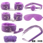 SM Fun Thickened Plush Leather 7-Piece Adult Sex Toy Couple Alternative Binding Strap Fun Set