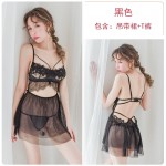 Guiruo Sexy Pajamas Women's Lace Nightwear Thin Low cut Adult Hot Strap Fun Underwear Home Fury 568