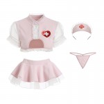 Guiruo Fun Lingerie Sexy Breast Dewing Temptation Hip length Short Skirt Pure Nurse Dress Bed Uniform Sexy Set 1762