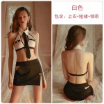 Guiruo Fun Lingerie Women's Sexy Breast Dewing Temptation Professional Decoration Body Wrap Hip Short Skirt Uniform Set Issued on behalf of 1585