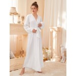 Guiruo European and American Foreign Trade Long Private Room Women's Pajamas Lace up Pajamas Bathrobe Home Furnishing Set AliExpress 9059