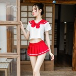 Guiruo Sexy Sailor Fun Lingerie Student Dress Small Chest Pure JK Uniform Perspective Soft Girl Cute Set 600