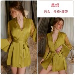 Qiruo Brand Autumn and Winter New Private Room Solid Color Pajamas Women's Sexy Sling Sleepwear Pajamas Home Furnishing Set 1170