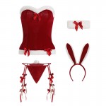 Guiruo Velvet Sexy Bra Slim Fit Cross Strap Pure Lust Rabbit Girl Uniform Temptation Fun Set 1518