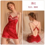 Guiruo brand sexy backless seductive pajamas velvet solid color suspender pajamas women's outerwear home clothing set 1707