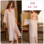 Guiruo Fun Lingerie Sexy Lace Perspective Attractive Comfortable Pure Desire Sling Sleeping Dress Outer Robe Uniform Set 2291