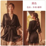 Guiruo Brand Sexy Long sleeved Nightgown Seduction Lace Suspended Nightgown Women's Home Furnishing Set One Piece Replacement 245