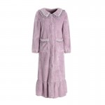 Guiruo Sexy Flannel Sweet Doll Neck Button Autumn and Winter Outwear Nightgown Women's Homewear Set P3024