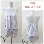 Guiruo Spring/Summer Sexy Printing Solid Color Pajamas Comfortable Large Strap Shorts Home Suit Set Issued on behalf of 19070