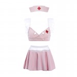 Guiruo Fun Lingerie Sexy Nurse Sweet Mesh Butterfly Knot Dew Back Role Playing Uniform Fury Set 2391